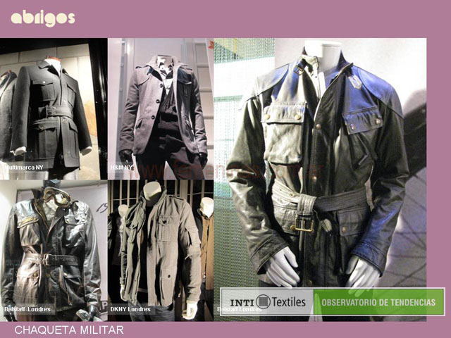 Chaqueta militar para hombre moda otoño invierno 2010